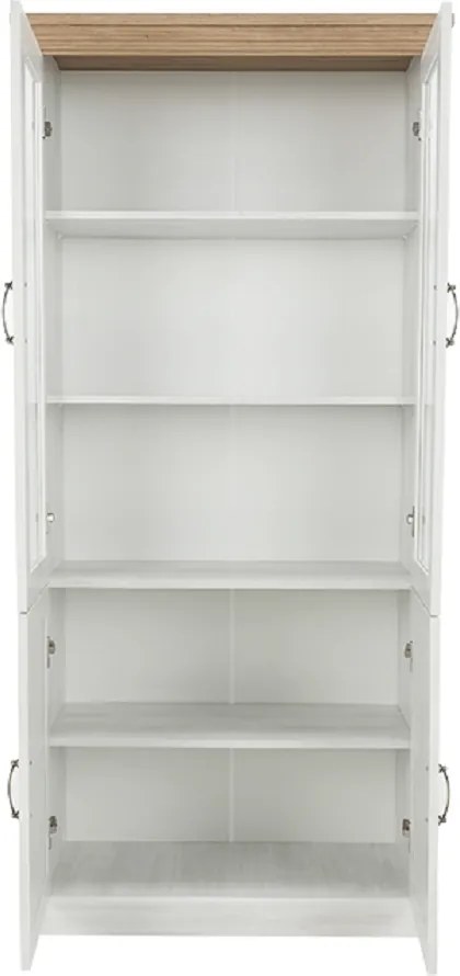 vitrines szekrény, északi sosna/vadtölgy, ROYAL W4D