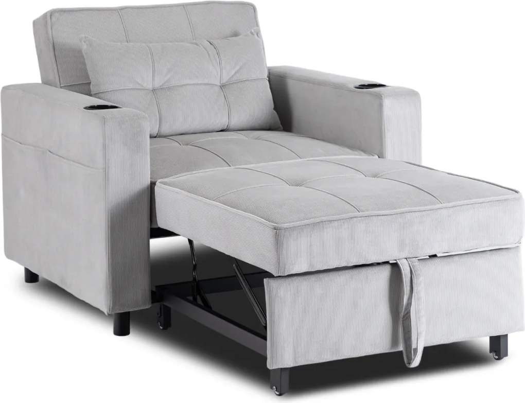Dönthető fotel szürke kord kárpittal – SOLOR