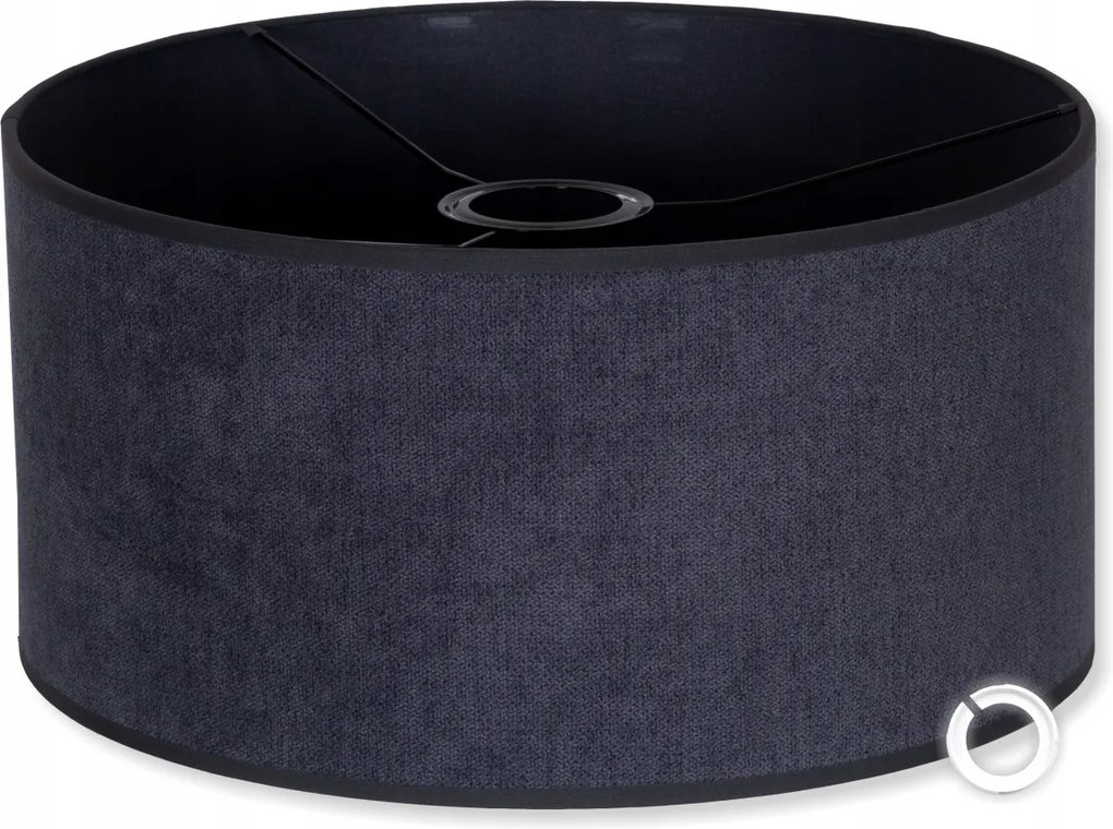 Lámpaernyő velúr kerek cső 35 cm Velúr Grafit Soft e14 e27 modern