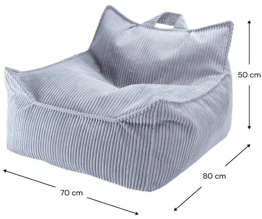 Kék kordbársony gyerek babzsákfotel Chair – Wigiwama