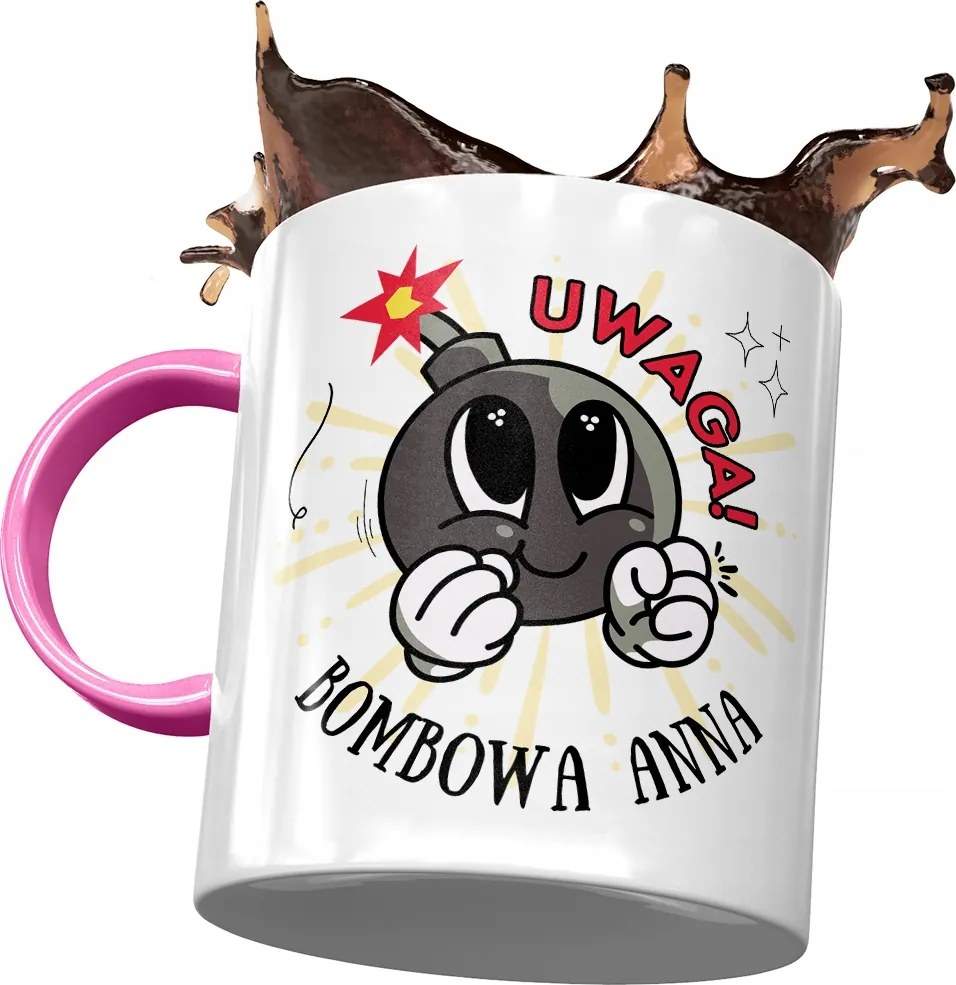 Rózsaszín Bögre Anna Barátnőnek Ajándék Nyomtatott Fotóval