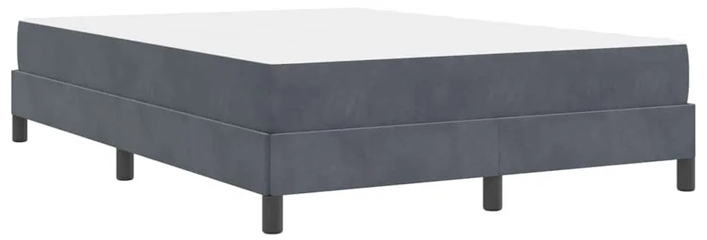 Boxspring ágy matraccal Sötétszürke 140 x 190 cm Bársony