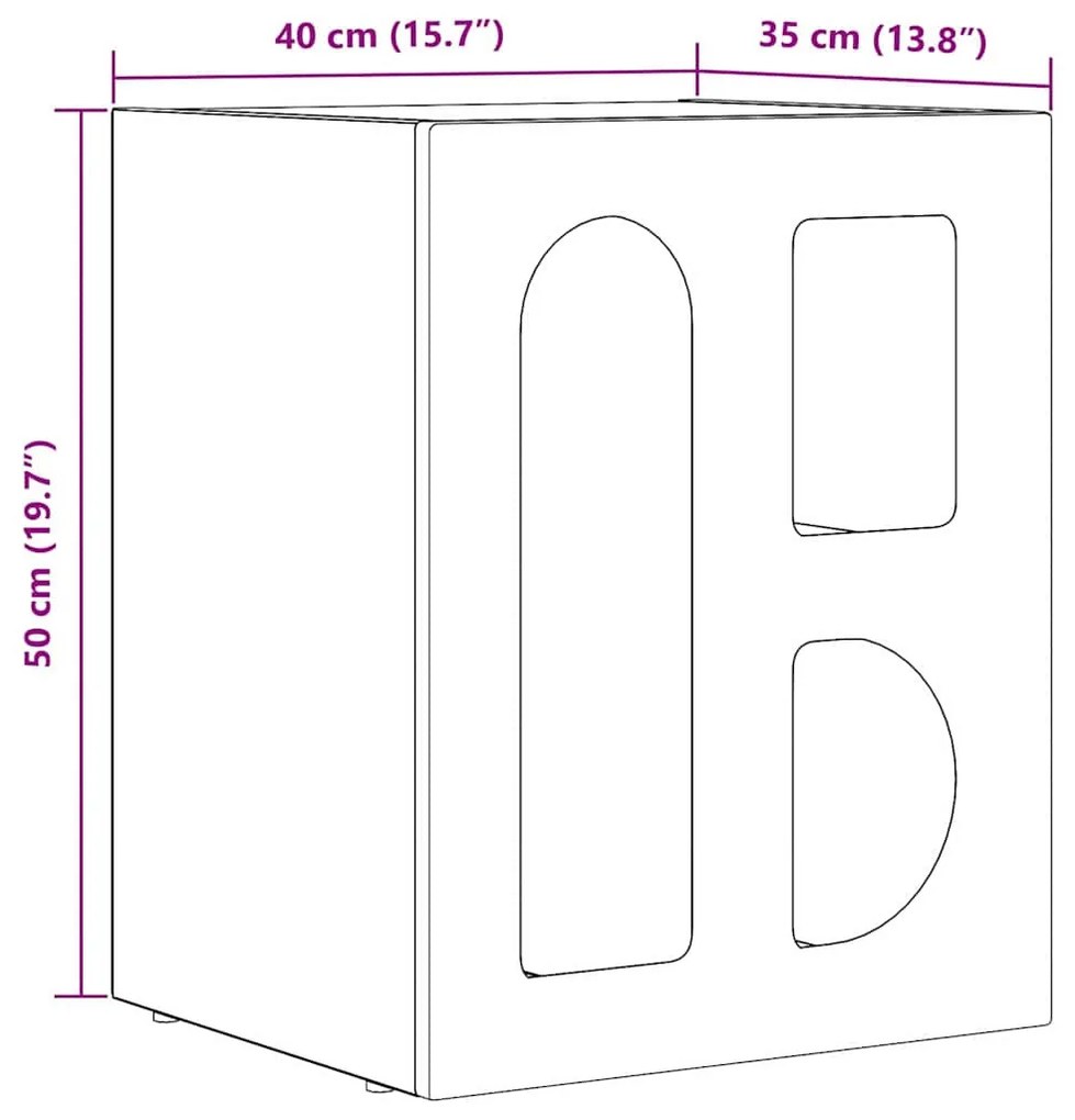 vidaXL Éjjeli asztal Fekete 40 x 35 x 50 cm Faanyag