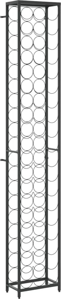 vidaXL fekete kovácsoltvas bortartó 57 palackhoz 34 x 18 x 200 cm