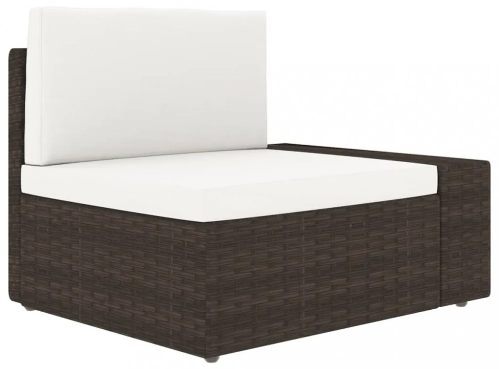 14 részes barna polyrattan kerti ülőgarnitúra párnákkal