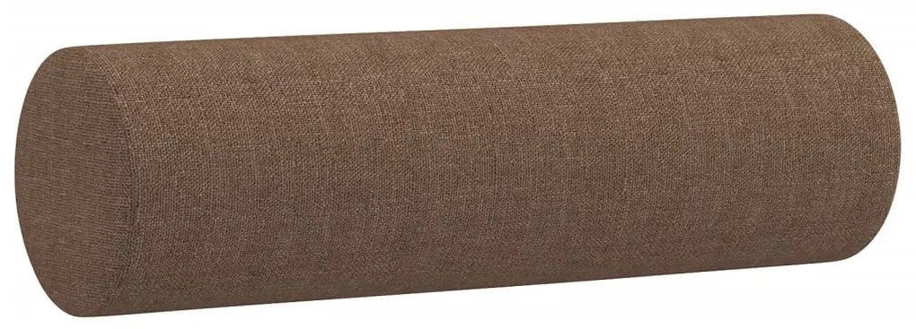 2 személyes barna szövet kanapé díszpárnákkal 120 cm