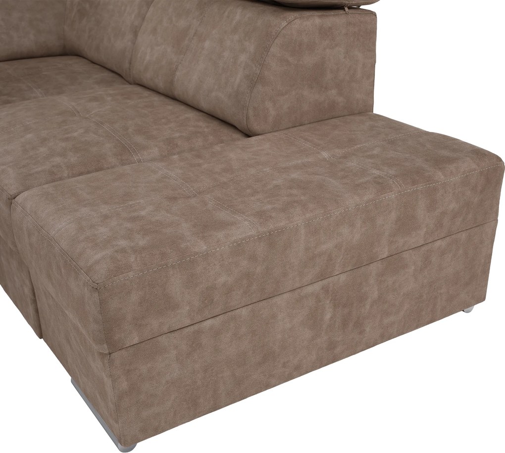 Ülőgarnitúra, bézs, jobbos, MALAGA BIG