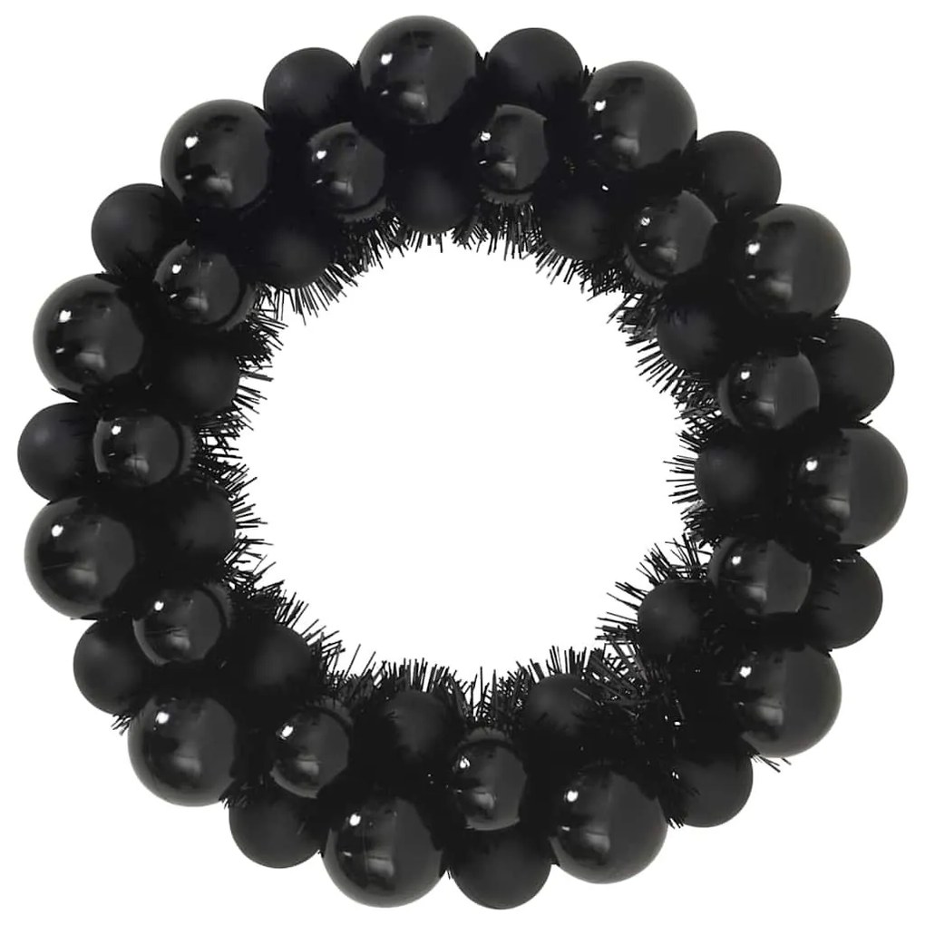 Karácsonyi labda koszorúk 2 pcs Fekete 33 x 33 x 7 cm