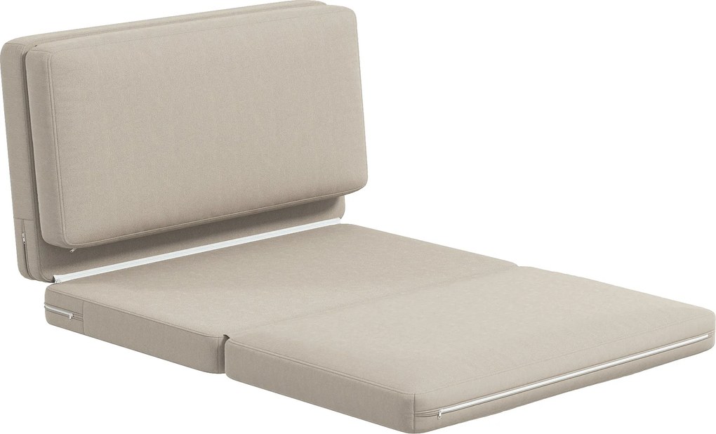 HOMCOM 3 az 1-ben Összecsukható Padlókanapé Ágy Velúr Hatással, Kárpitozott Kanapé Ágy, 240 kg-ig Támogatva, Hálószobába és Nappaliba, Bézs | Aosom