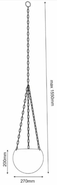 Lógó virágcserép 155x27 cm fehér