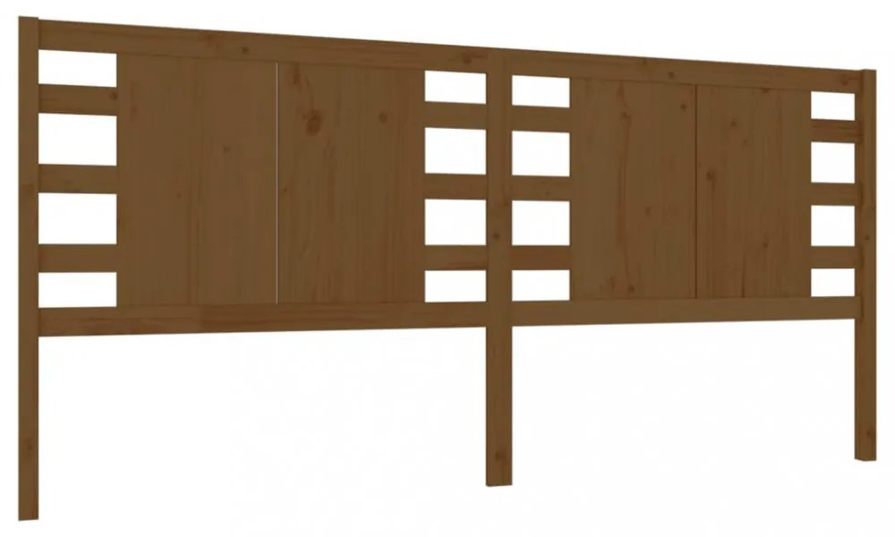 mézbarna tömör fenyőfa fejtámla 126 x 4 x 100 cm