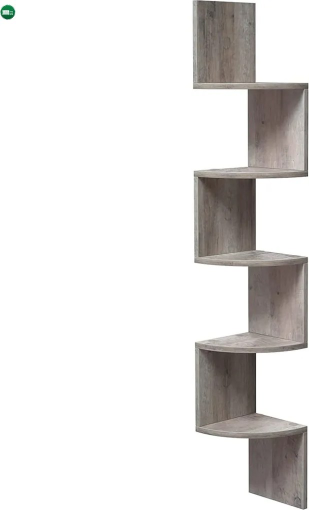 Sarokpolc 5 szintes lebegő fali polc, greige 20x20x127cm