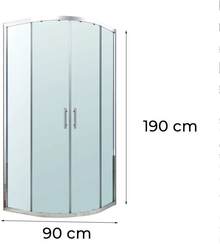 Soul 90x90 cm íves zuhanykabin tálca nélkül
