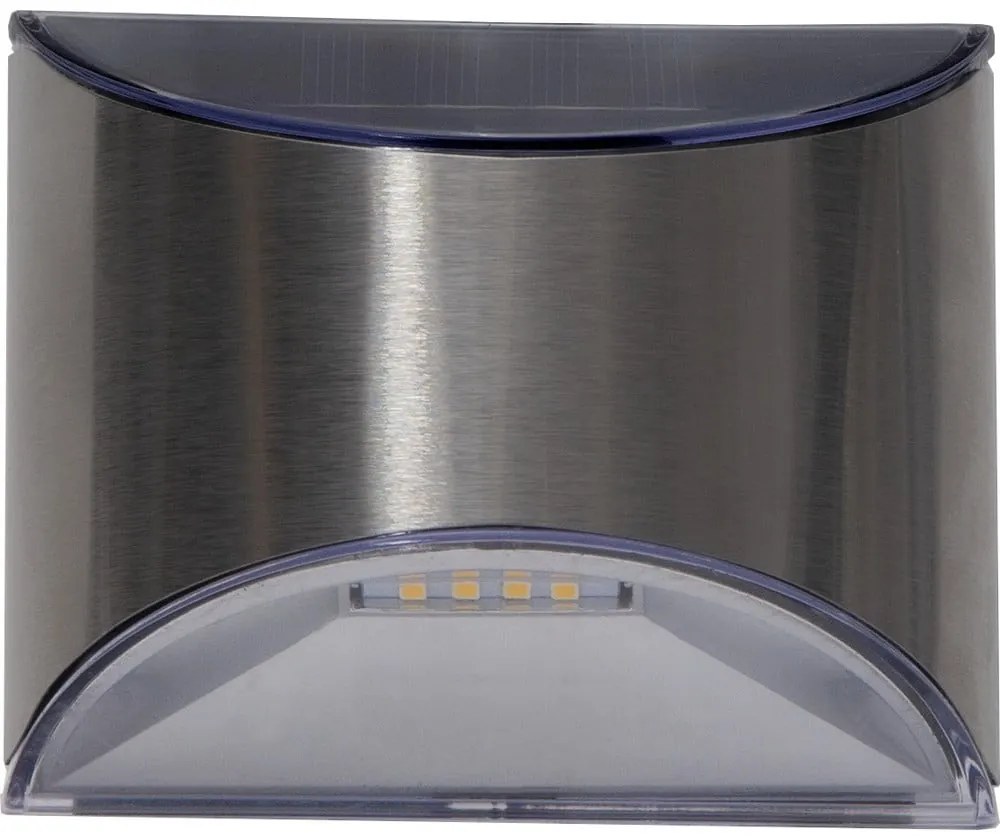 Wally 2 db napelemes rozsdamentes fali LED lámpa, magasság 8 cm - Star Trading