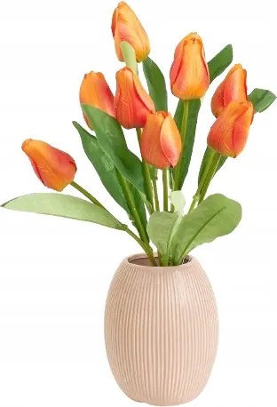 Virág Mesterséges Tulipán csokor x9db 45cm váza Tulipán fej bimbó