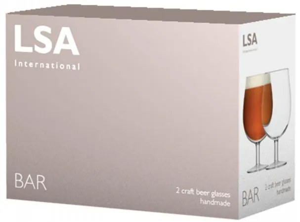 LSA International Bar Craft sörös pohár készlet 2 db 550ml áttetsző, LSA, kézzel készített