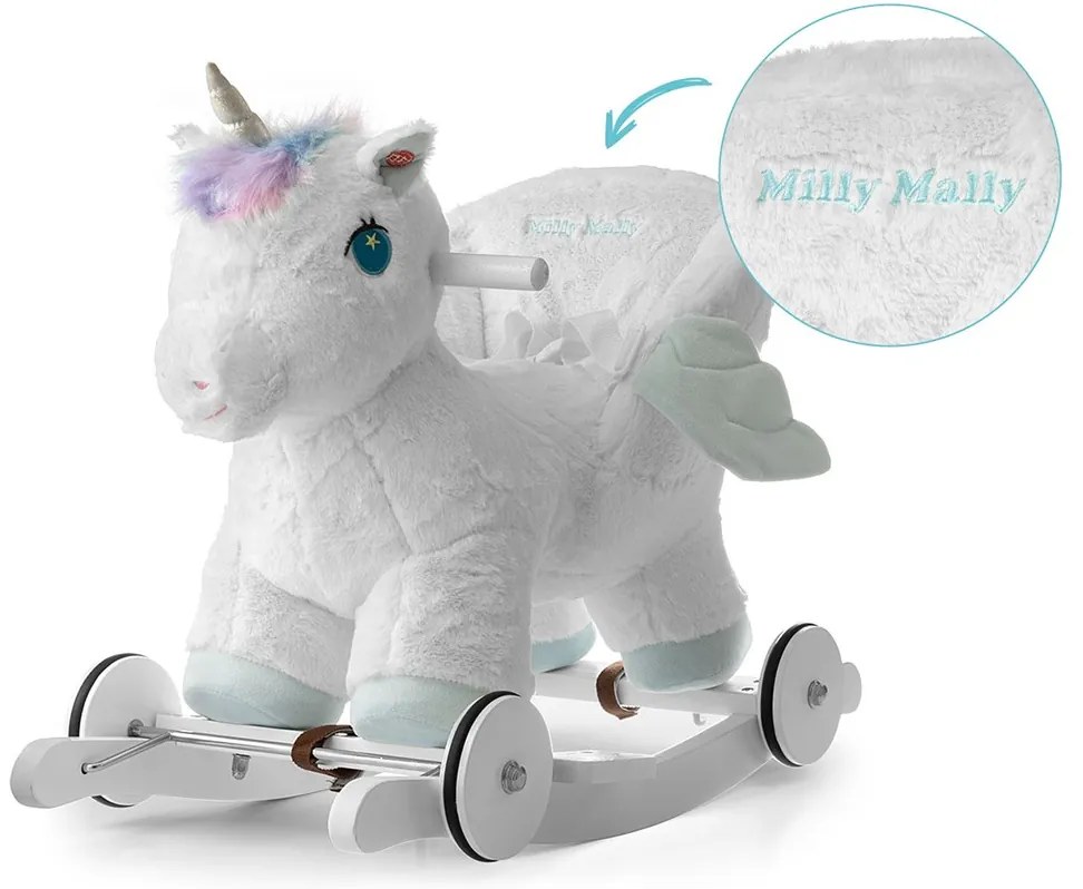 Ringató hinaló dallammal és kerekekkel Milly Mally Polly Unikornis