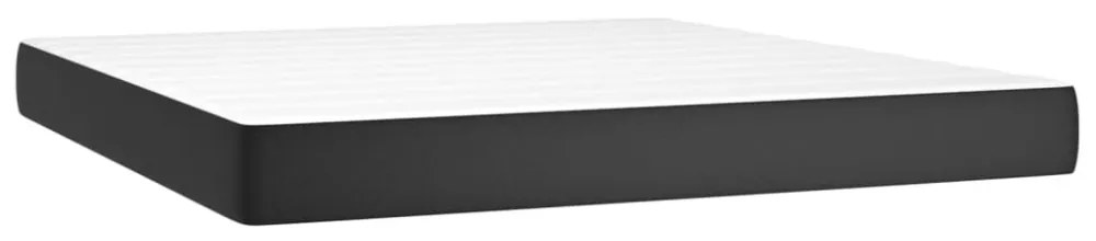 fehér műbőr rugós ágy matraccal és LED-del 180x200 cm