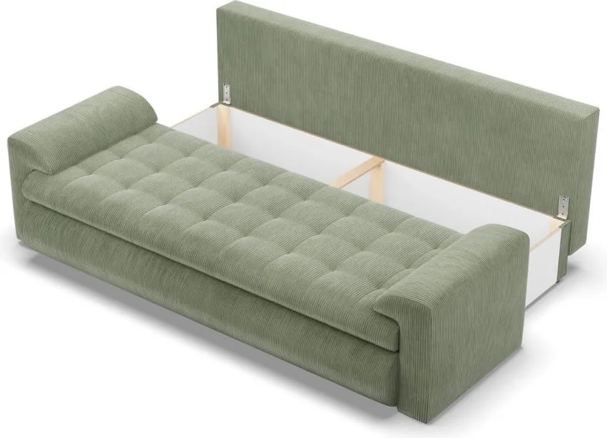 Tokio kanapéágy, kordbársony, zöld