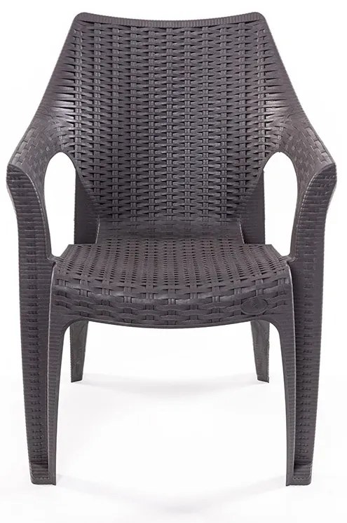 Tavira rattan hatású kerti szék Antracit-Bar N