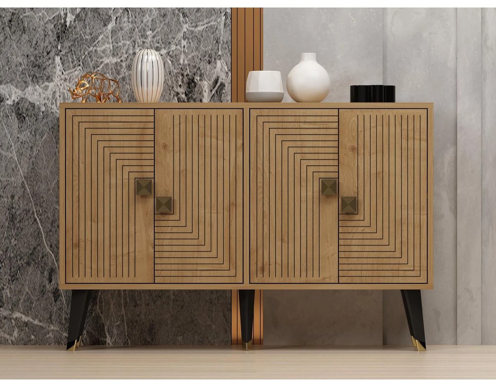 Konzolasztal Ahart - Sapphire Oak, Arany