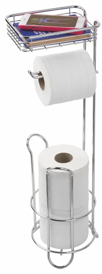 Acél WC-papír tartó állvány polccal - iDesign
