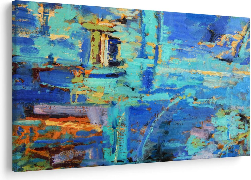 Kép - Absztrakt olajfestmény (90x60 cm)