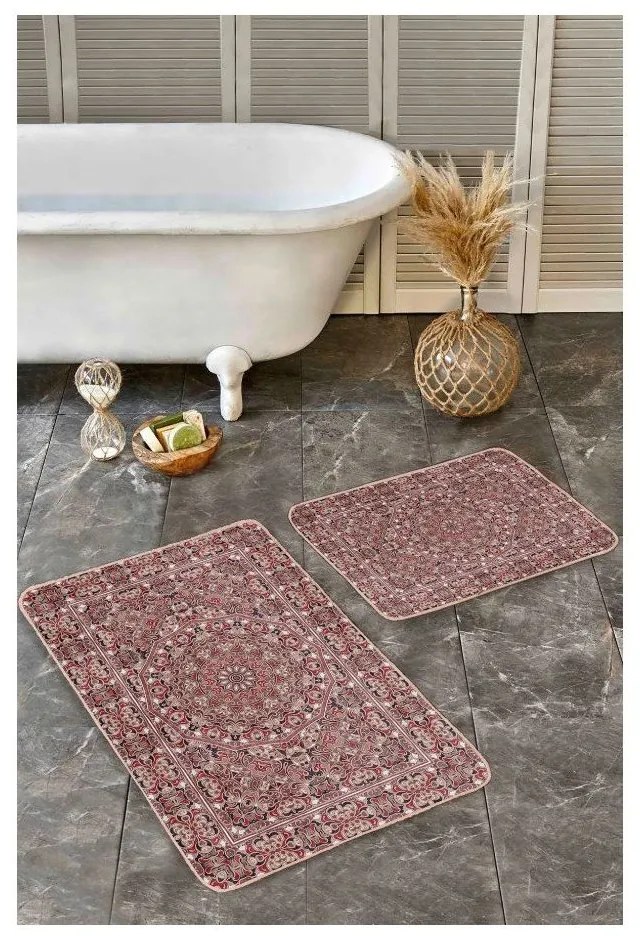 Barna bársony fürdőszobai kilépő szett 2 db-os 60x100 cm – Mila Home