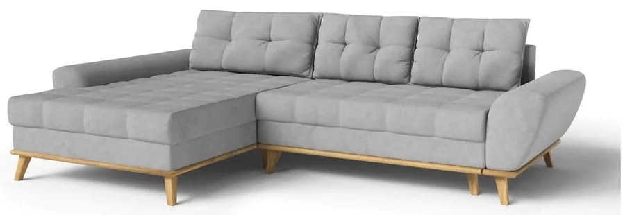 Világosszürke kinyitható sarokkanapé (bal oldali) Balitco – Ropez