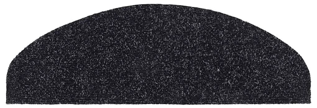 öntapadós lépcsőszőnyegek 30 db 65 x 21 x 4 cm fekete félkör alakú nagy