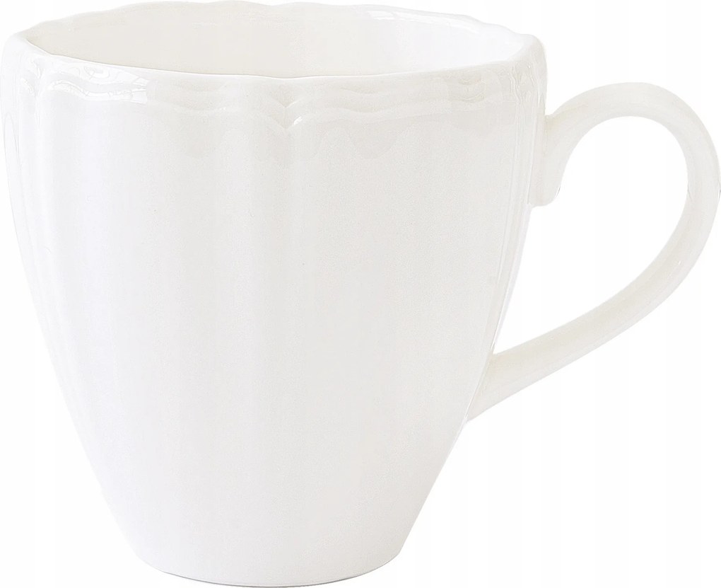 Easylife porcelán bögre kávé teás bögre Perle Bianco hullámos