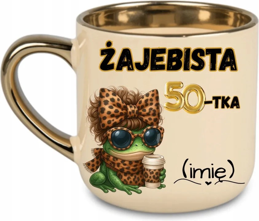 Elegáns bögre „Békás 20, 30, 40, 50-es" Név életkor 400 Krémszínű