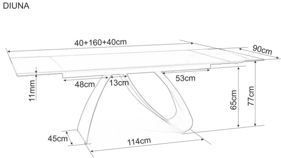 Diuna bővíthető étkezőasztal kerámia matt barna 160-240 cm