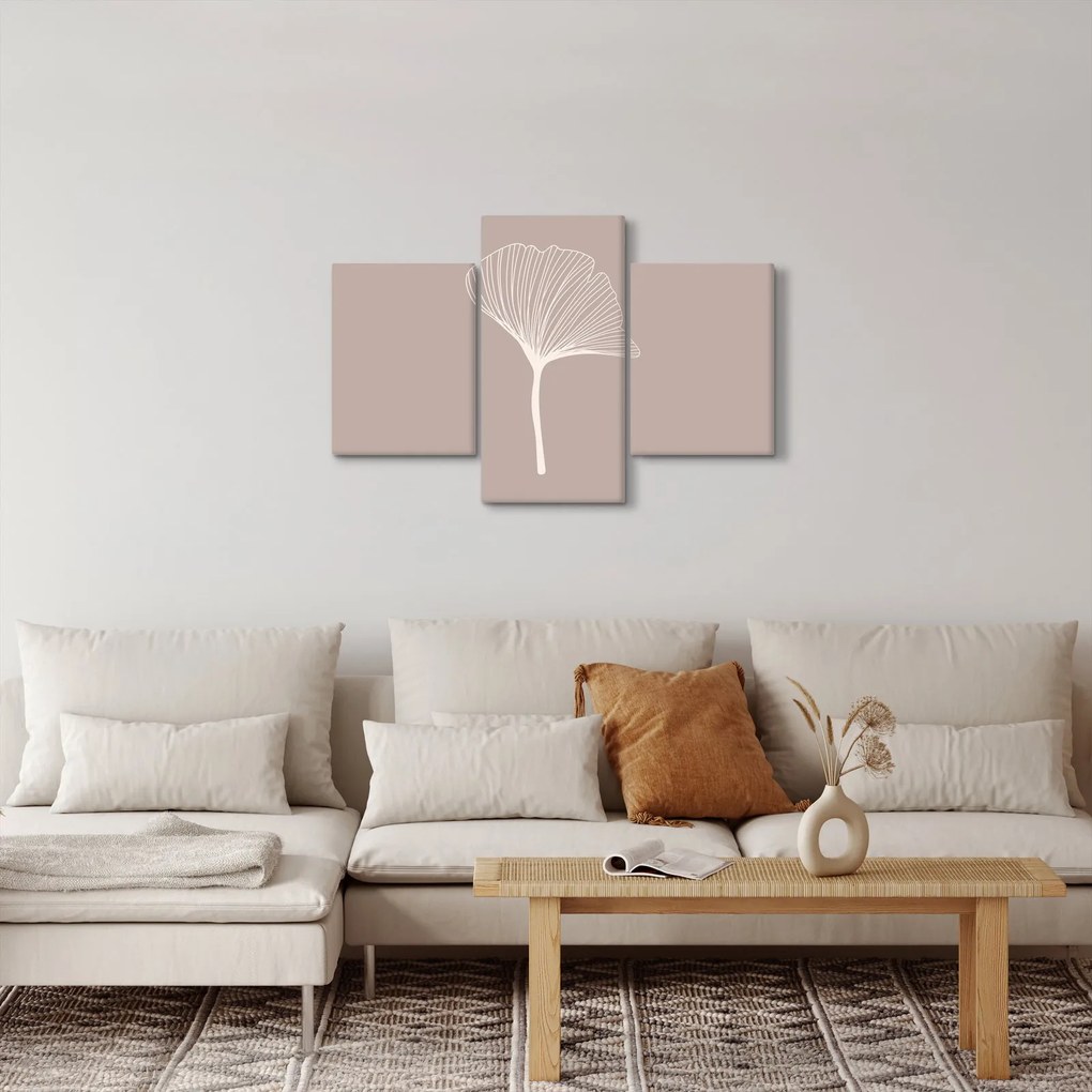Kép - Bézs színű levelek N⁰5 (90x60 cm)