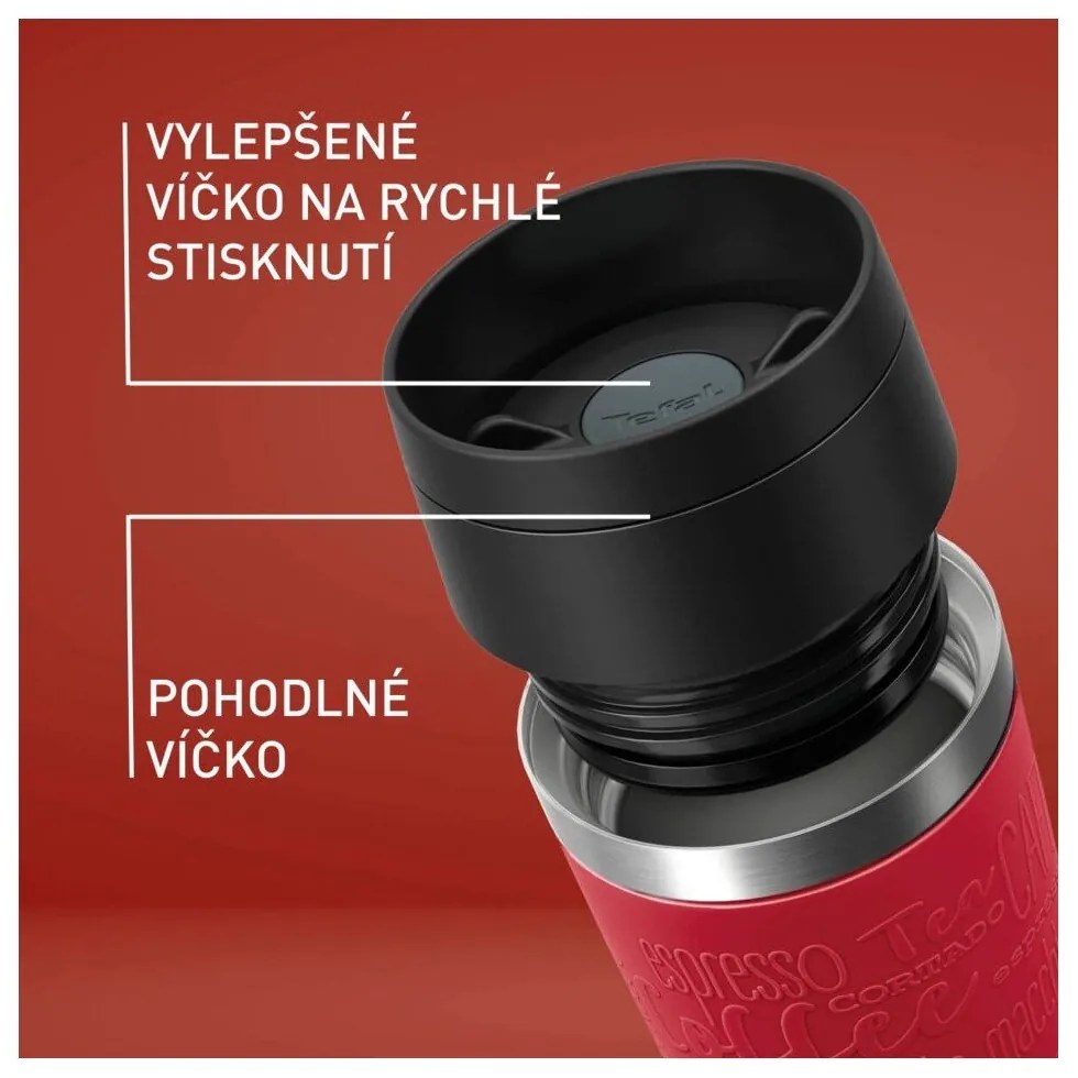 Piros utazóbögre 360 ml – Tefal