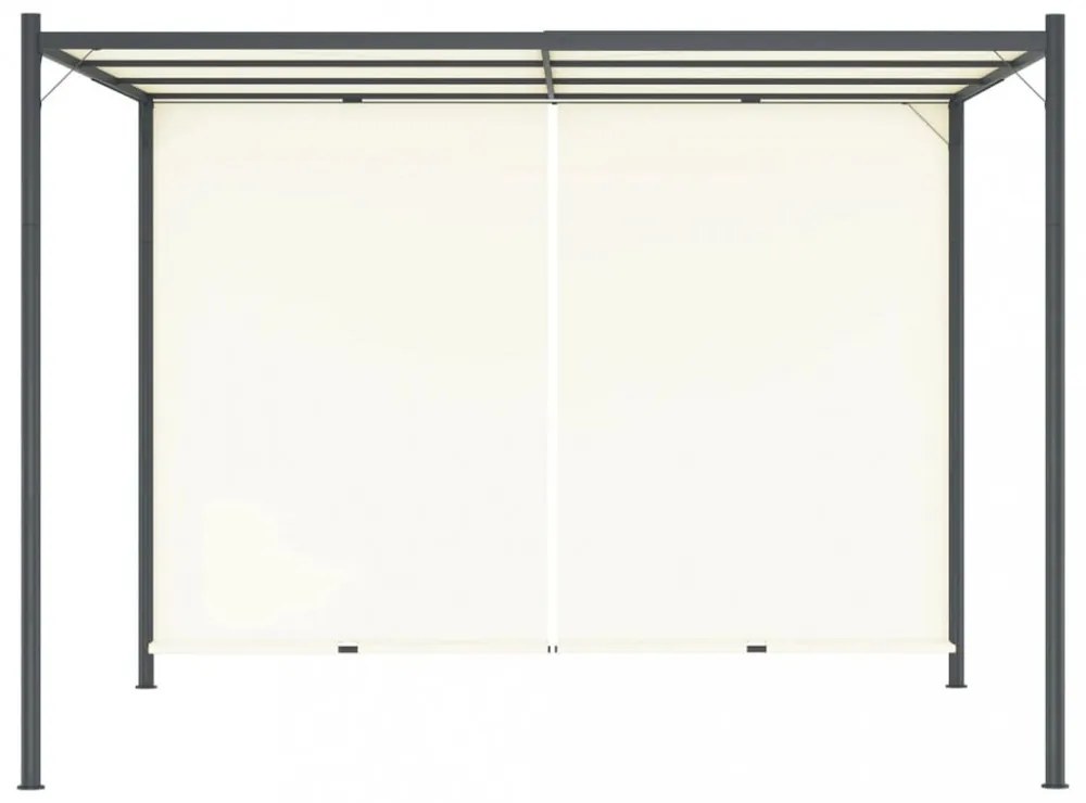fehér-krémszínű acélpergola állítható tetővel 3 x 3 m