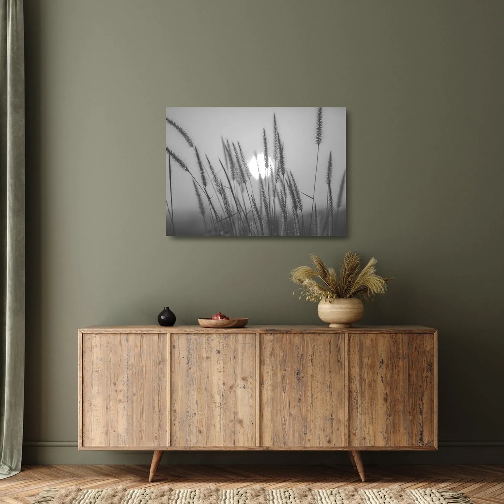 Üveg kép - Mező naplementében (70x50 cm)