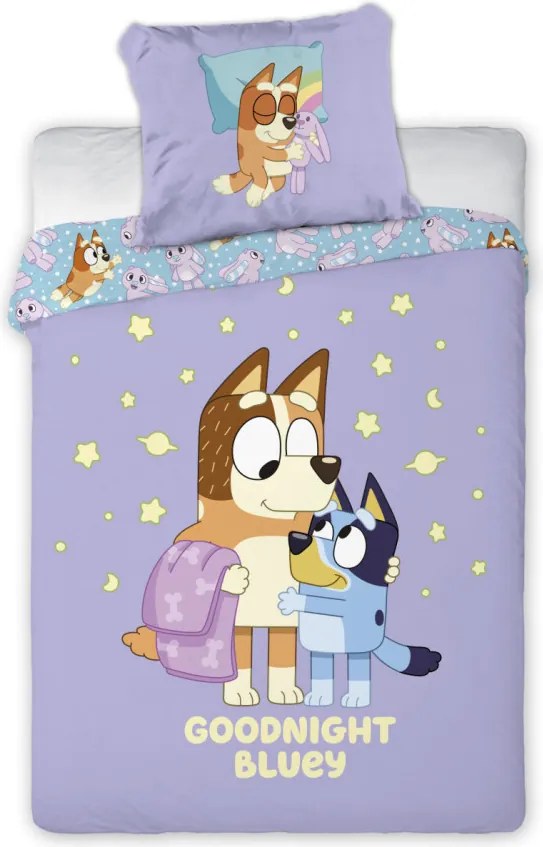 Bluey Goodnight gyerek, ovis ágyneműhuzat 100×135cm, 40×60 cm