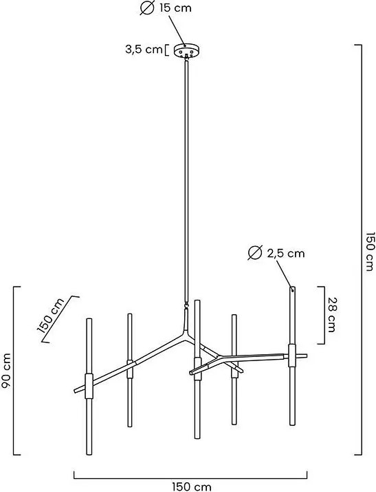 King Home CANDELABR MSE010100316 Függőlámpa 10x5W/G9 IP20
