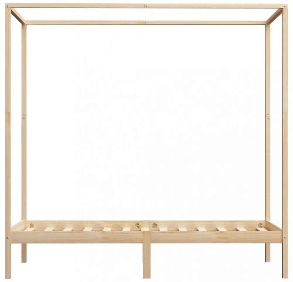 tömör fenyőfa baldachinos ágykeret 100 x 200 cm