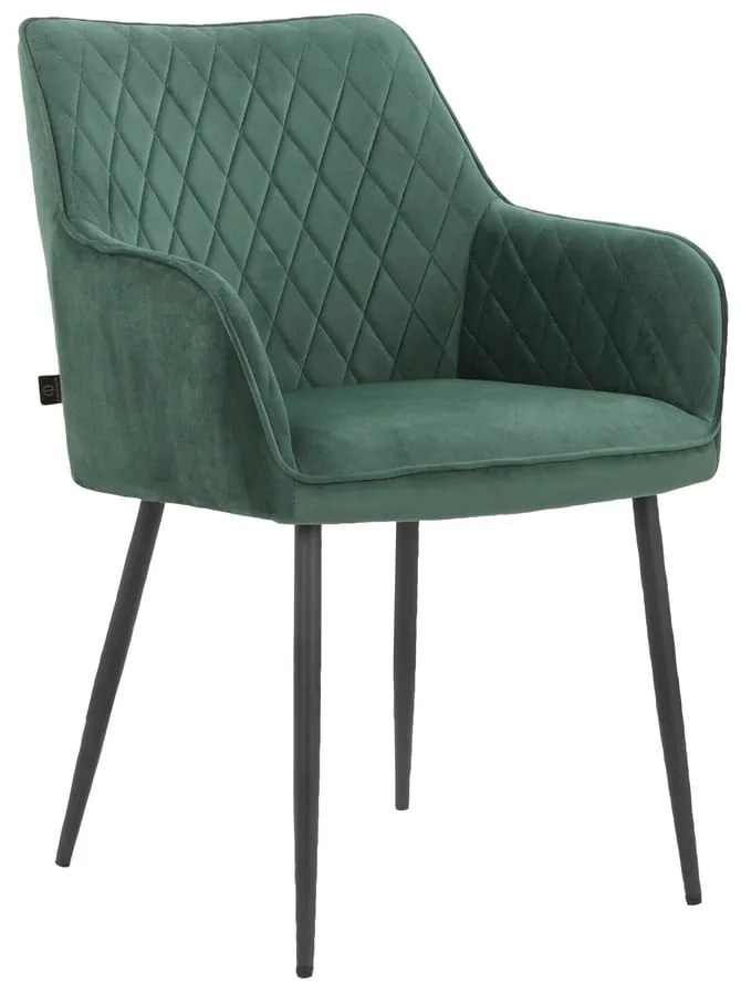 Zöld kárpitozott étkezőfotel szett 2 db-os Elvira – Støraa