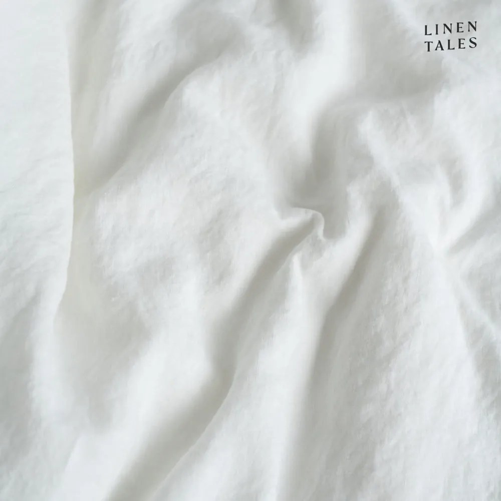 Fehér gumis len lepedő 200x200 cm White – Linen Tales
