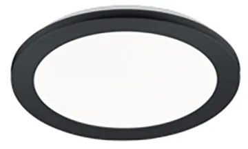 Kerek mennyezeti lámpa fekete 26 cm LED-del, 3 fokozatú fényerő-szabályozással, IP44 - Lope