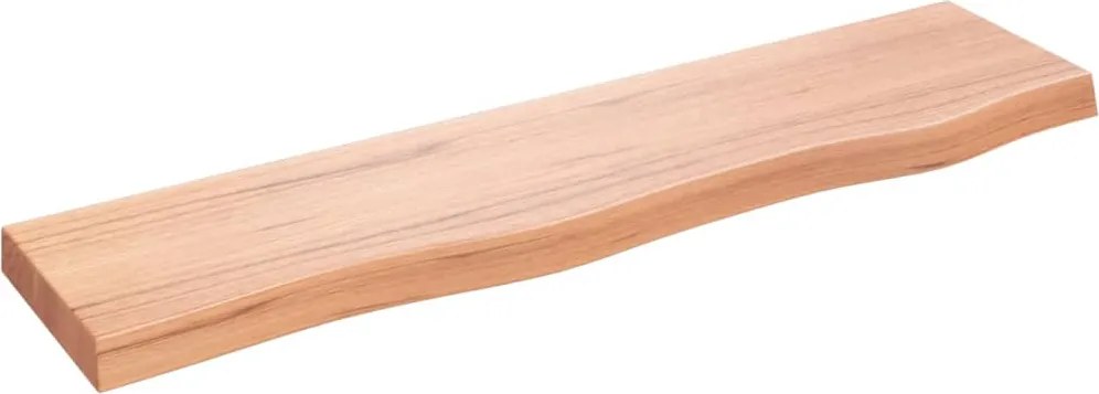 vidaXL világosbarna kezelt tömör tölgyfa fali polc 80x20x4 cm