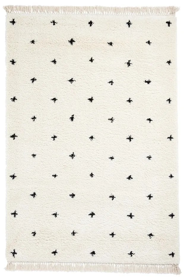 Boho Dots fehér-fekete szőnyeg, 120 x 170 cm - Think Rugs