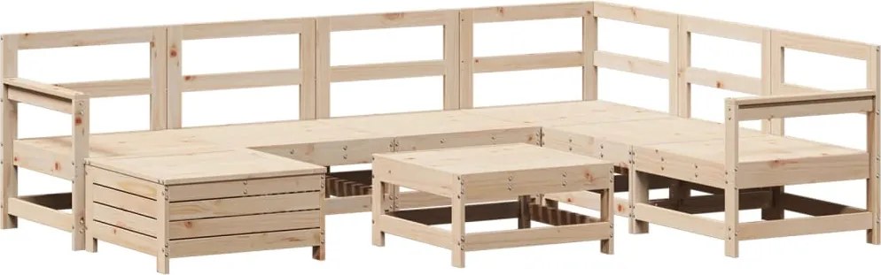 vidaXL 8 részes tömör fenyőfa kerti kanapészett