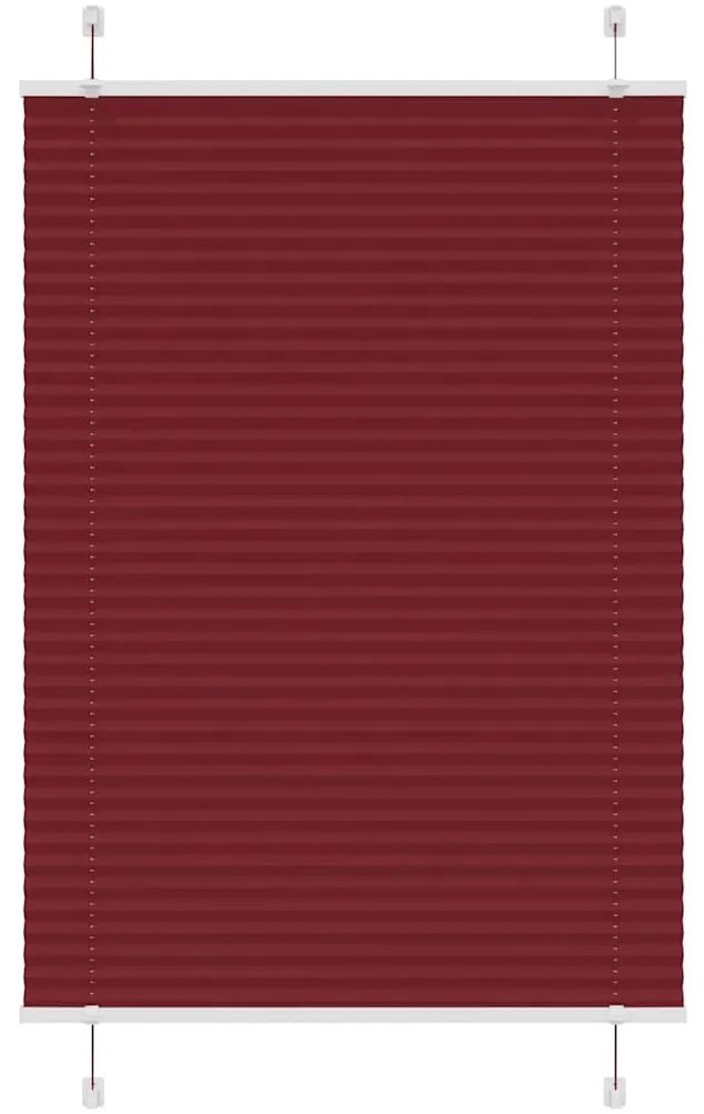 pliszírozott redőny Bordeaux piros 95x150 cm szövetszélesség