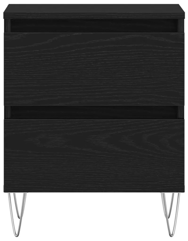 Éjjeli szekrény 2 db fekete tölgy 40x35x50 cm összeszerelt fa