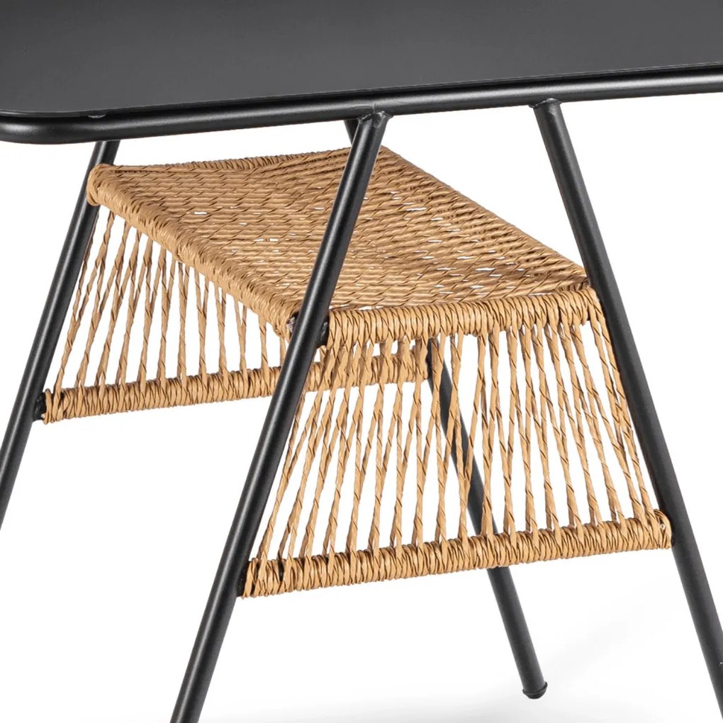 Kerti bútor szett barna/fekete színben – TRISTE