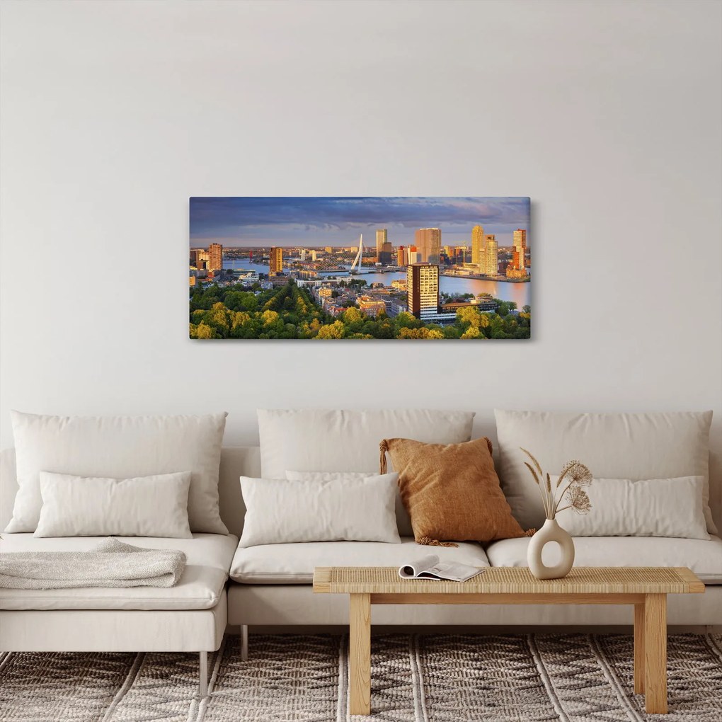 Kép - panoráma Rotterdam, Hollandia (120x50 cm)